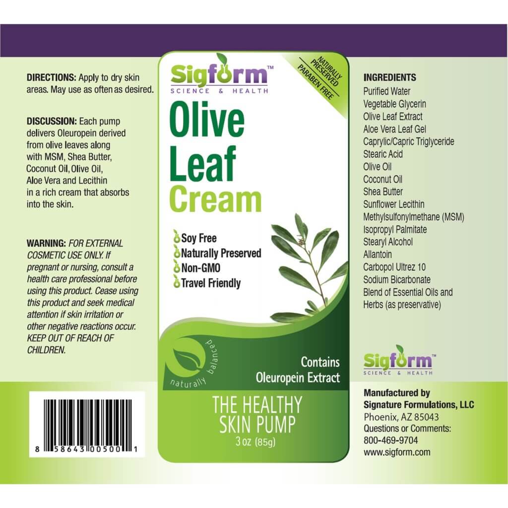 OLIVE LEAF CREAM LABEL OLIVE LEAF CREAM LABEL