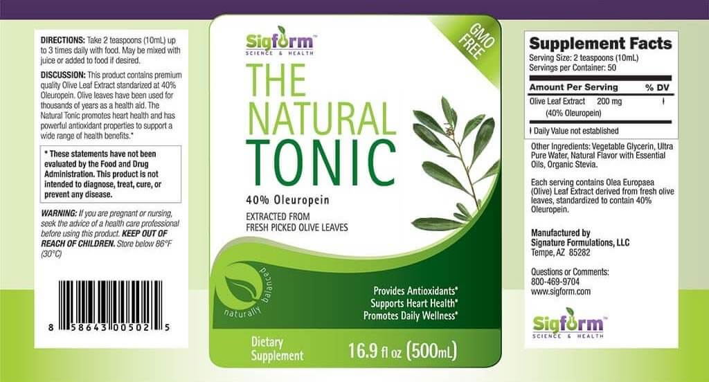 Olive Leaf Tonic 500ml 16.9 fl. oz Olive Leaf Tonic 500ml 16.9 fl. oz